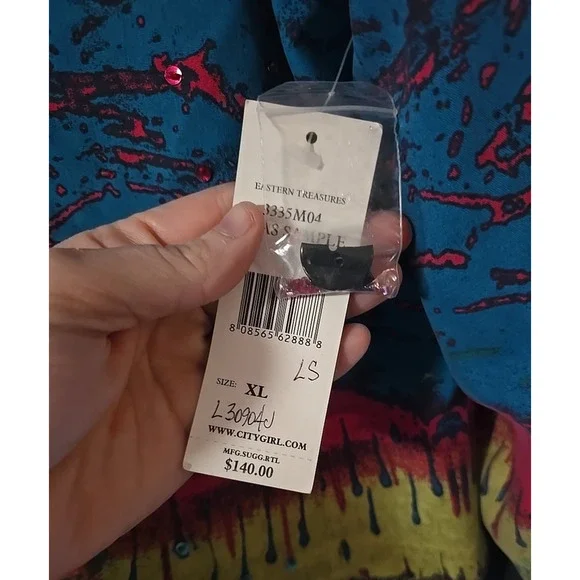 NWT VTG Nancy Bolen Multicolor Silk Sequin Colorful Blazer Jacket Womans Size XL - Picture 4 of 5